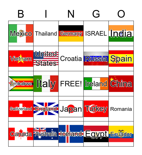 World Bingo Card