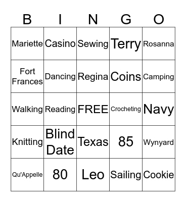 Birthday Cingo Bingo Card