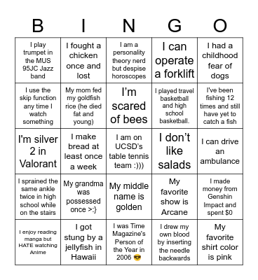 APAMSA Officer Facts :)) Bingo Card