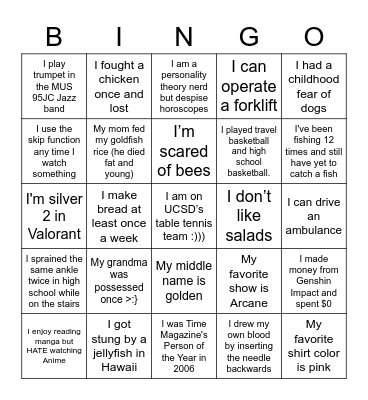 APAMSA Officer Facts :)) Bingo Card