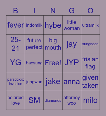 Bingo punya Yuna Bingo Card