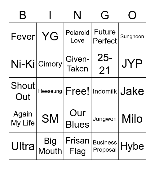 @myouixss Bingo Card