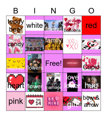 Valentine's Dinat Bingo Card