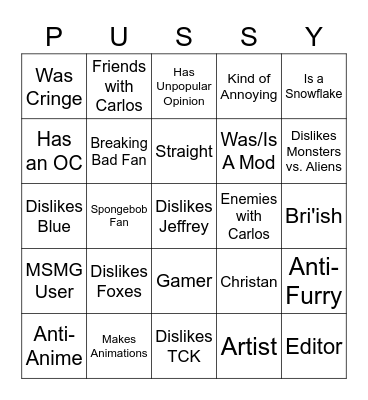 [potato griffin] bingo Card