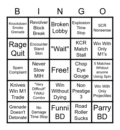 Twau bingo Card