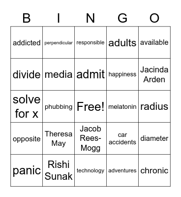 TED Talk Bingo - Tanner Welton Bingo Card