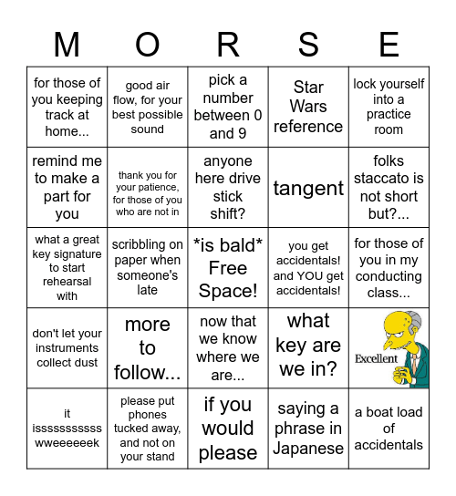 Morsisms Bingo Card