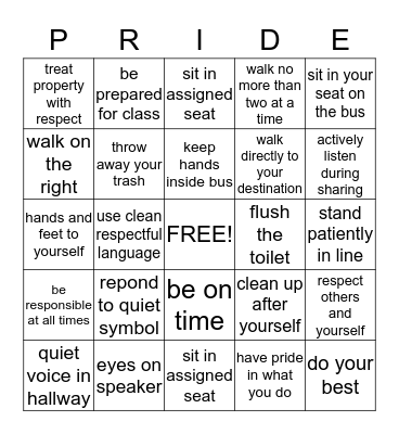 PBS at Windham Middle School Bingo Card