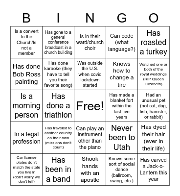 DC YSA Conference Bingo! Bingo Card
