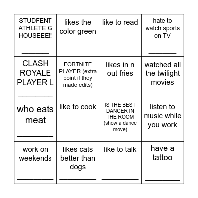 GET TO KNOW KART MEMBIERESSS Bingo Card