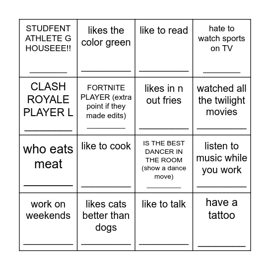 GET TO KNOW KART MEMBIERESSS Bingo Card