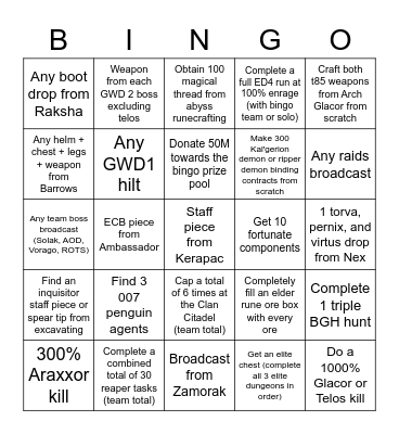 TUO FALL BINGO Card