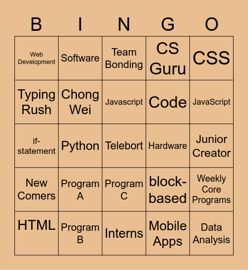 Telebort Team Bonding Bingo Card