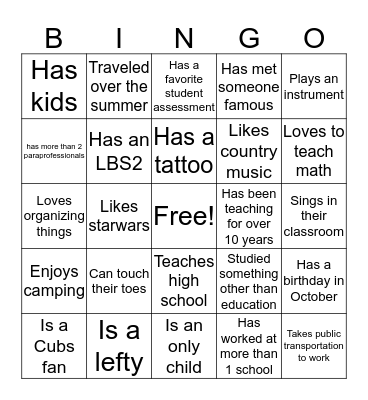 Icebreaker BINGO Card