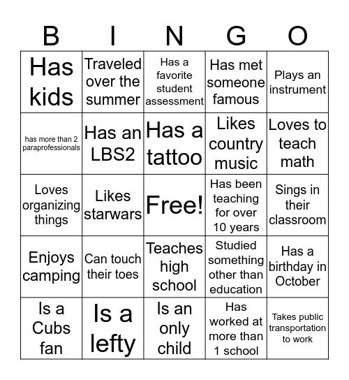 Icebreaker BINGO Card