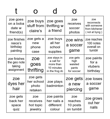 Bingo Card