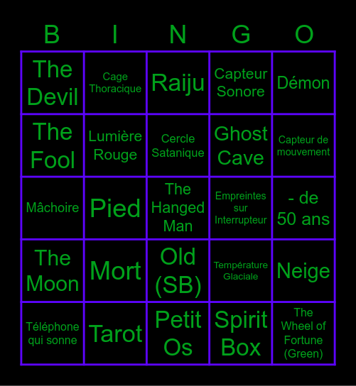 Phasmo! Bingo Card