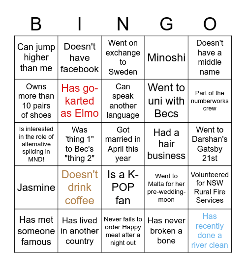 Hens Bingo Card