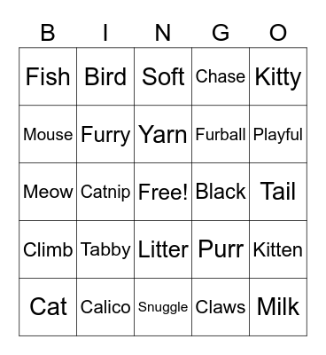 Cat Bingo Card