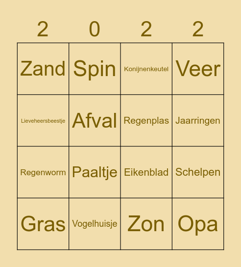 Bos Bingo Card