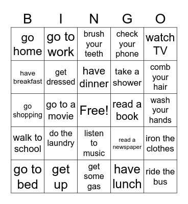 EVERYDAY PHRASES Bingo Card