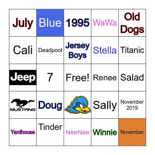 Amys Bingo Board Bingo Card