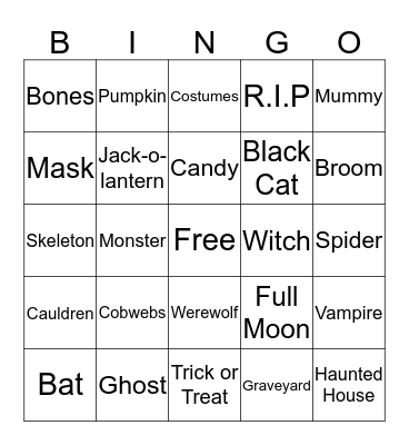 Halloween Bing Bingo Card