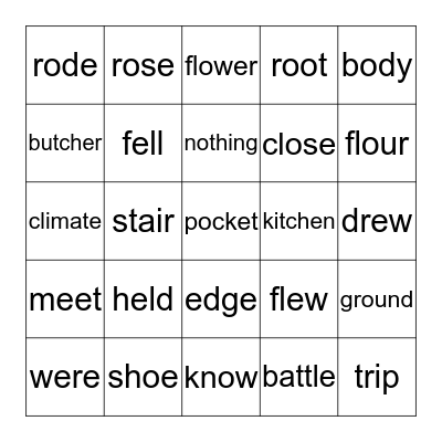 L-4 Bingo Card