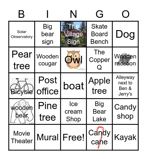 Big Bear Bingo Card