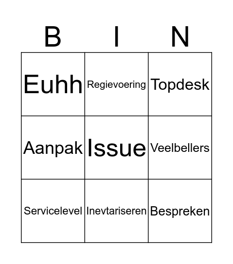 Nooi Bingo Card