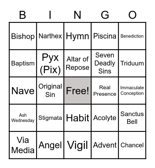 Stewardship BINGO Card