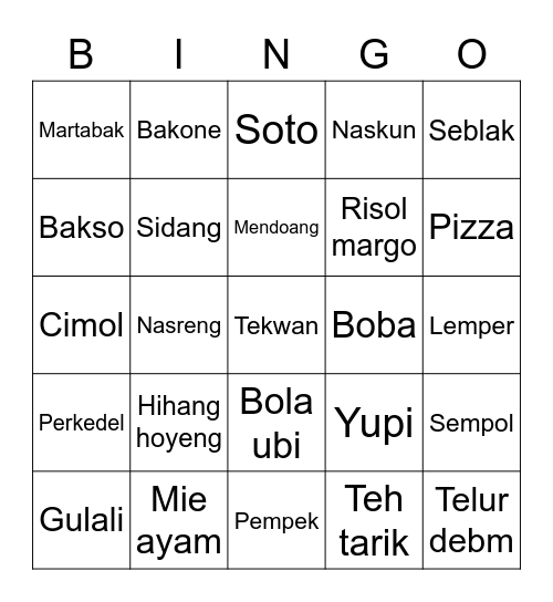 Gayel cantik. Bingo Card