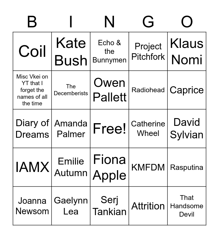 music-taste-bingo-card