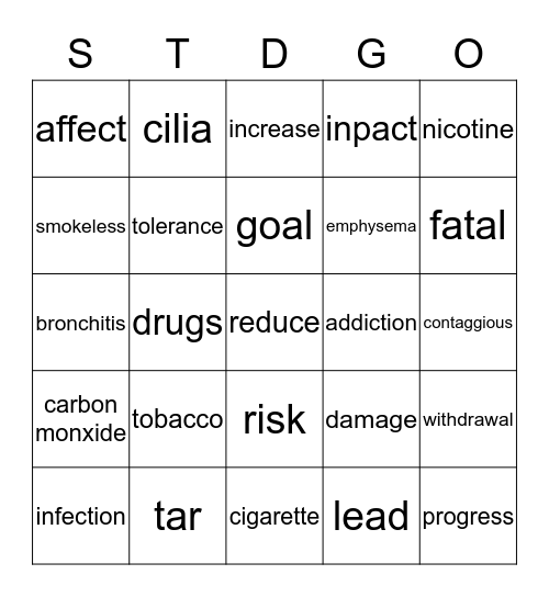 DRUG FREE   Bingo Card