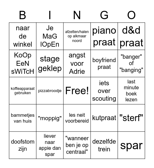 Ambor en Lau bingo Card