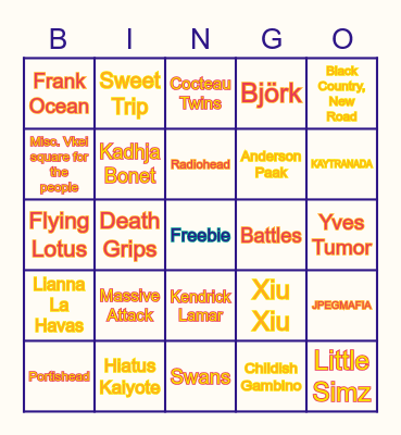 hi -Bull Bingo Card