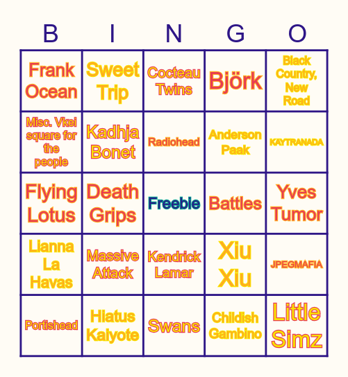 hi -Bull Bingo Card