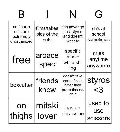 hxpeko's bingo (shtwt edition) Bingo Card