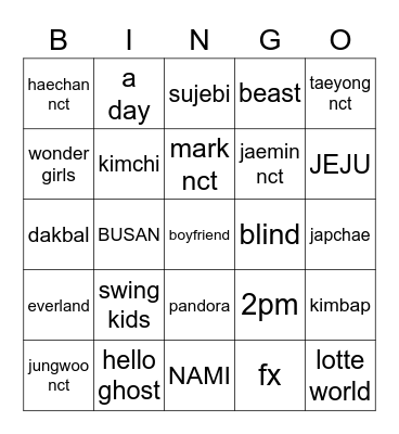 good luck Bingo Card