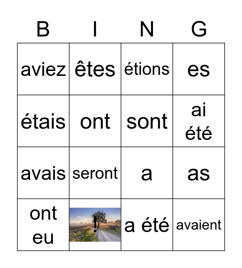 être et avoir Bingo Card