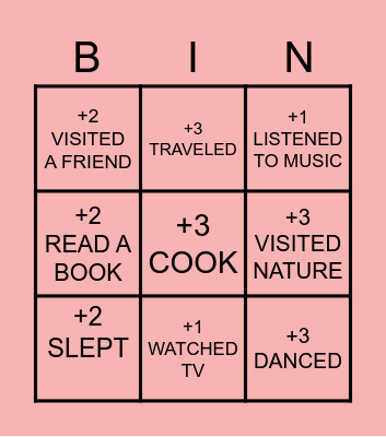 Weekend Bingo Card