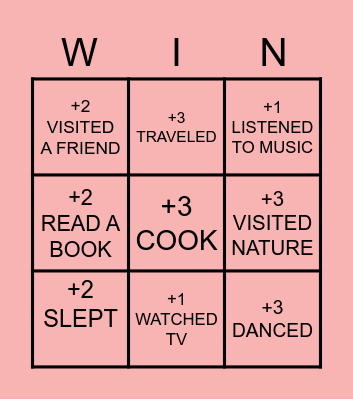 Weekend Bingo Card