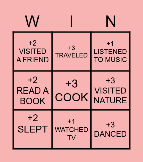 Weekend Bingo Card