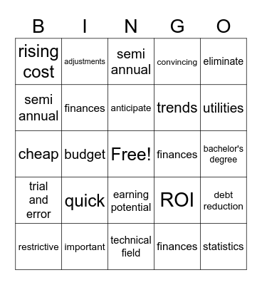 F5 U3 Vocab Review Bingo Card