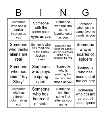 Bingo! Bingo Card