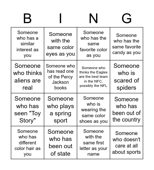 Bingo! Bingo Card