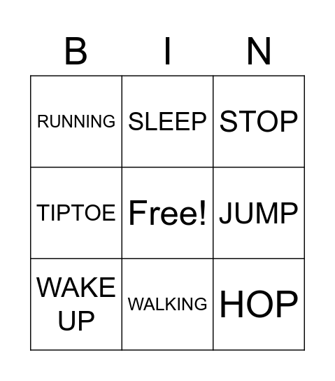SONG WALKING WALKING Bingo Card