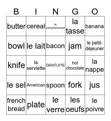 Chapitre 6 Bingo Card