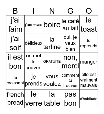 Chapitre 6 (2) Bingo Card