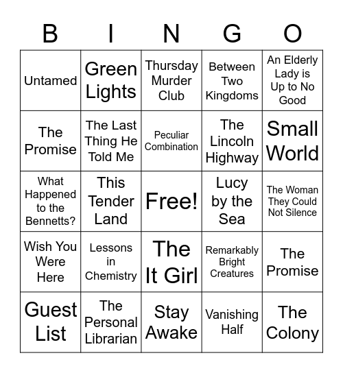 Book Bingo Card
